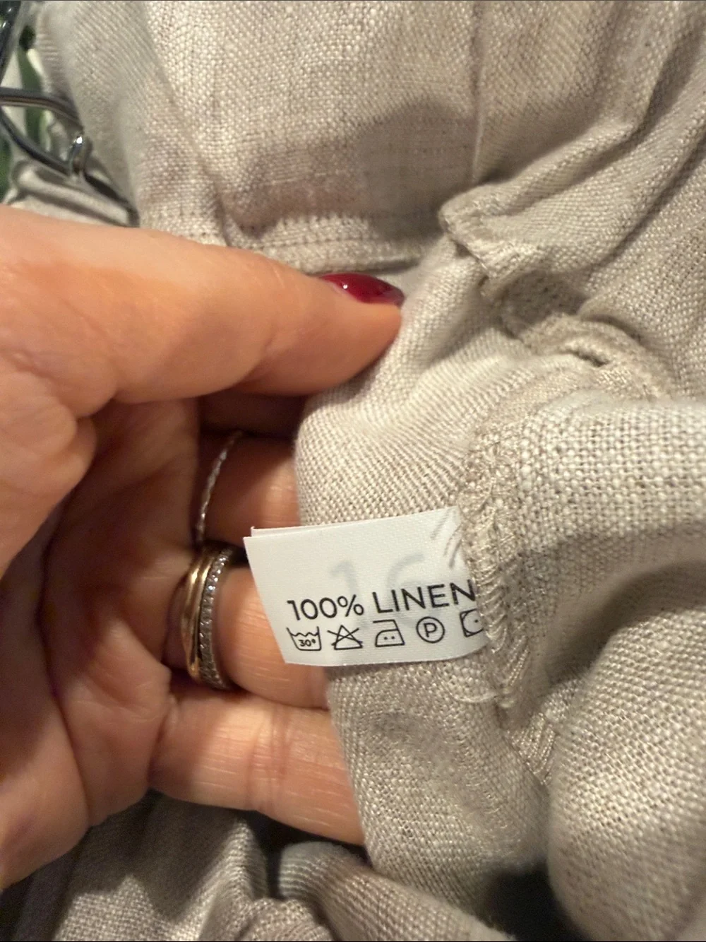 Menique Dakota Linen Panta Beach Oatmeal Stretch Small